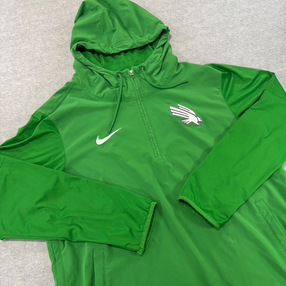Nike North Texas Mean Green 1/4 Zip Hoodie Mens Large Green Pullover Jacket